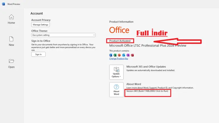 Microsoft Office Professional Plus 2024 Full Crack Sürüm